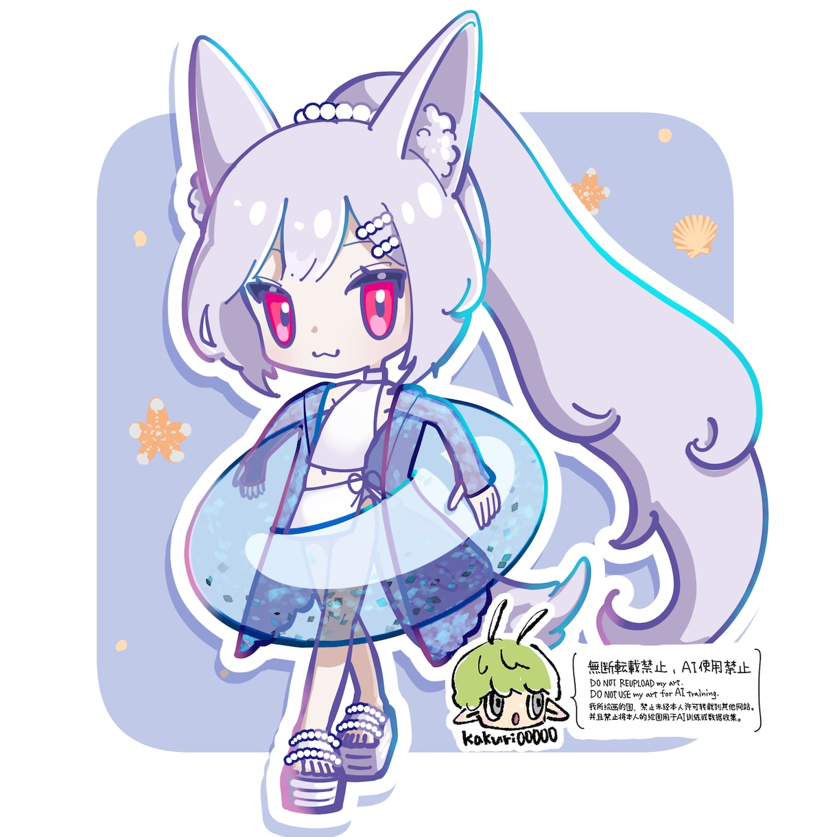 7月まで4000円OFF！水着ミニキャラ描きます 商用利用料込み♡ココナラ初出品のため期間限定お得価格です！ イメージ2