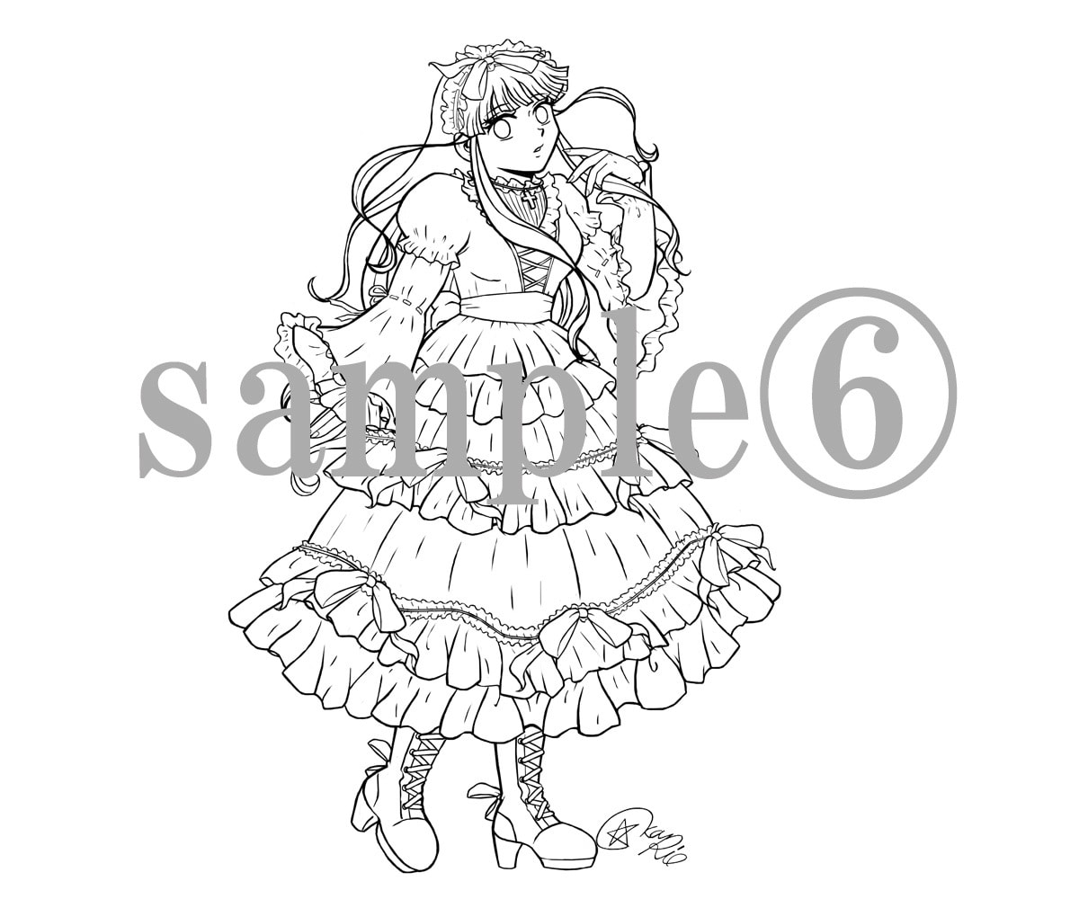 オリジナルキャラの線画を描きます 自分で塗るので色なしが良いという方にお勧め イメージ6