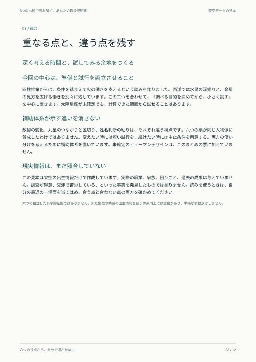 6つの占術であなたの取扱説明書を作ります 計算表と具体策を添えて、仕事と人間関係を振り返る イメージ9