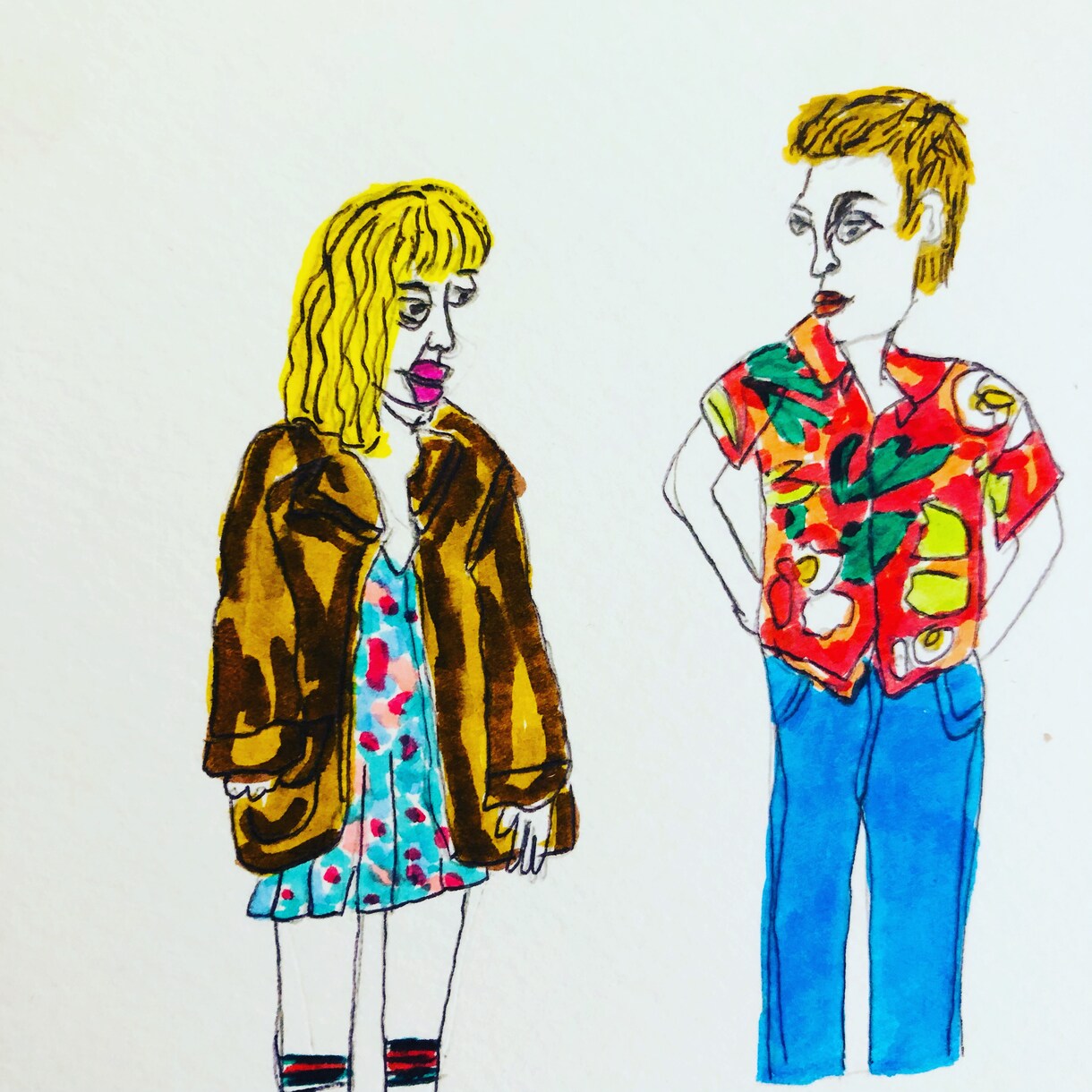 カラフルに気分明るくなる個性的な絵を描きます 手書きスタイルで似顔絵や絵のプレゼント、飾りたいに答えます！ イメージ5