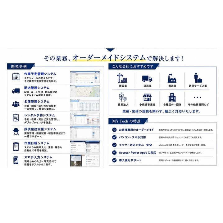 業務改善システム開発します 現場目線で、本当に使えるシステムを。 イメージ2