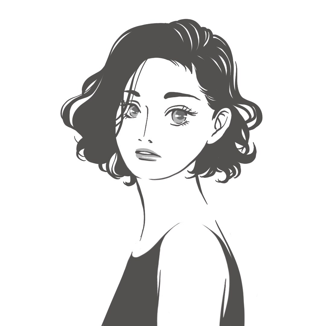 モノクロで洗練された女性イラスト描きます 同じ雰囲気で似顔絵も◎SNSアイコンや名刺に是非！ イメージ3
