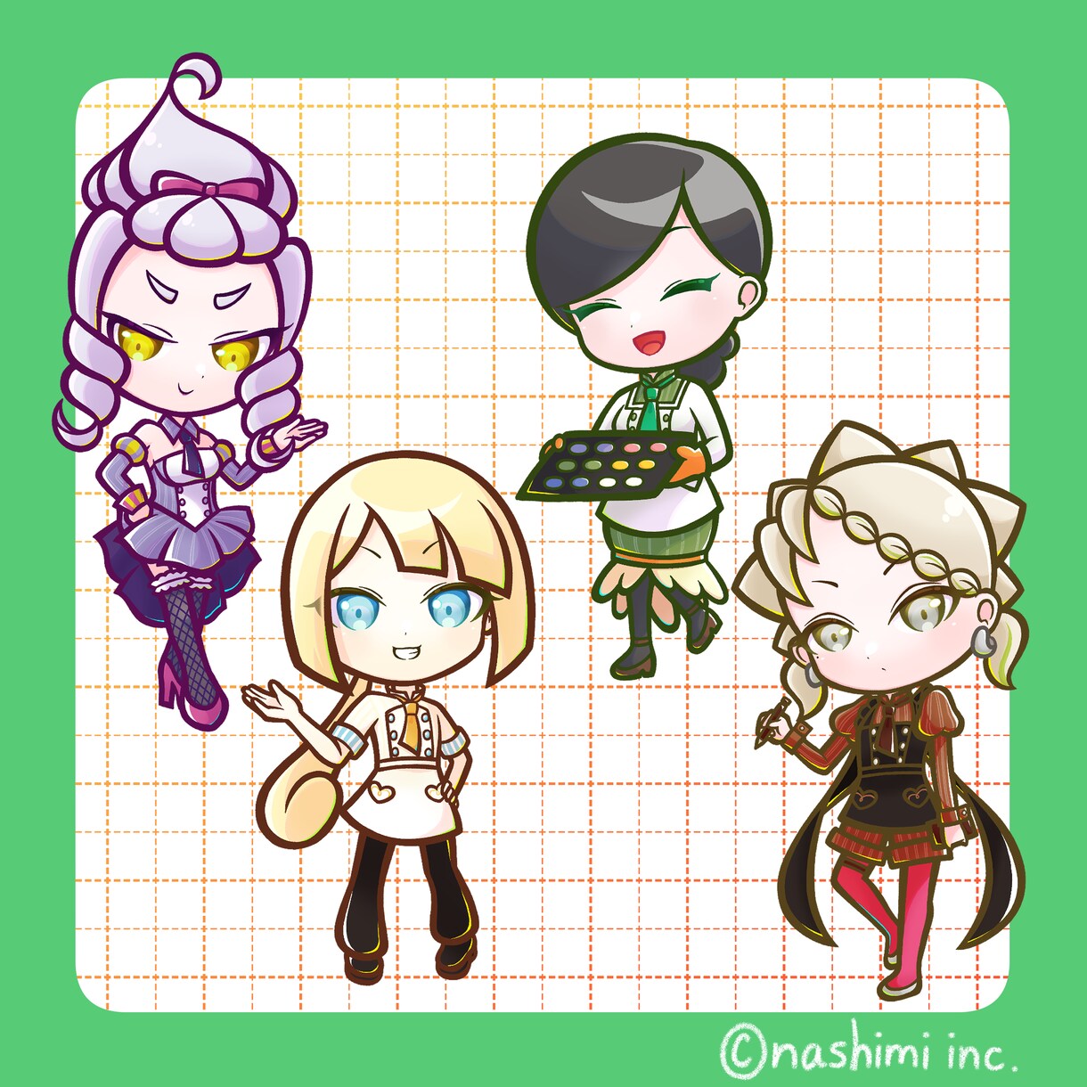 ポップで元気!!カラフルで可愛いミニキャラ描きます ステッカーやアクリルのグッズに最適。アイコン用も対応可能 イメージ7