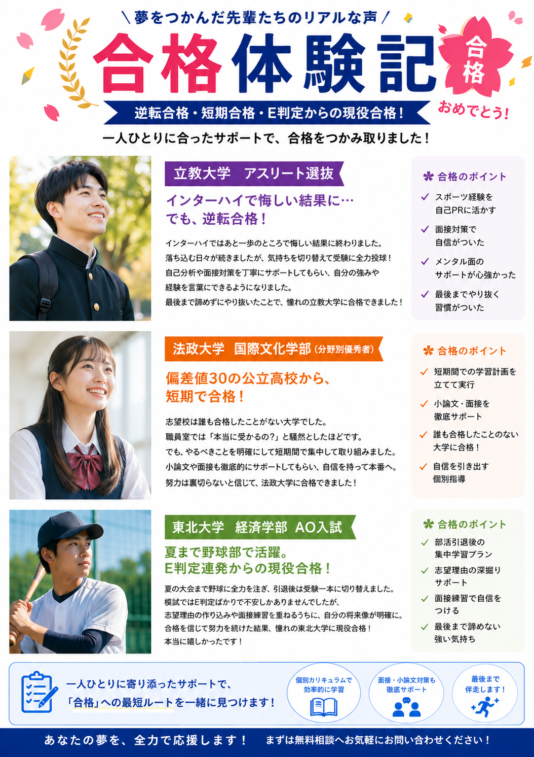 大学入試（推薦選抜、総合型選抜）のサポートします 今からでも合格します！塾の50分の1の値段でできます！ イメージ4