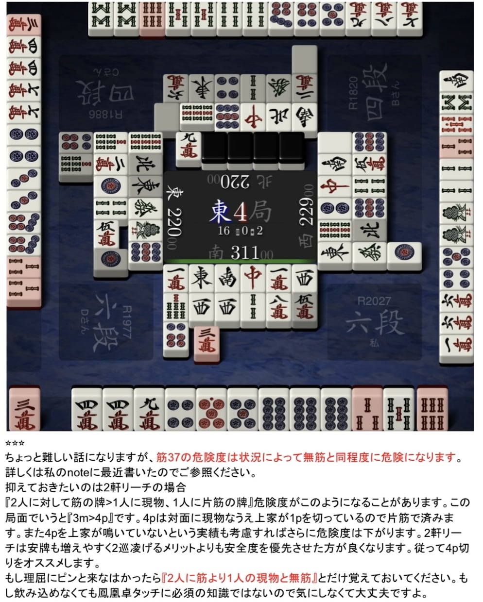 天鳳十段の現役麻雀プロがあなたの牌譜を添削します あなたのレベルに合った課題を指摘して必ずレベルアップさせます イメージ3