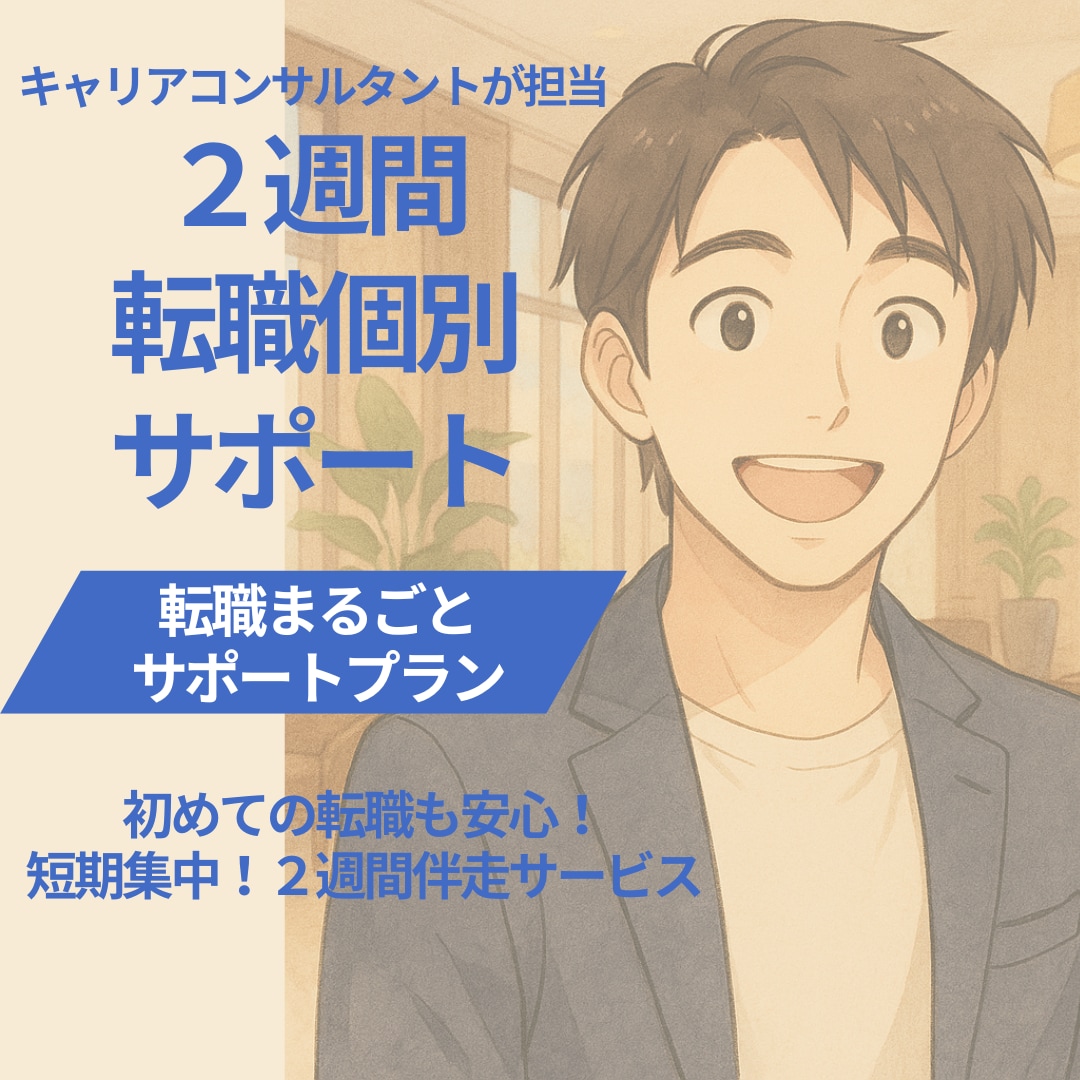2週間定額転職個別サポートいたします ご相談者様のお声から誕生！キャリアコンサルタントが2週間伴走 イメージ1