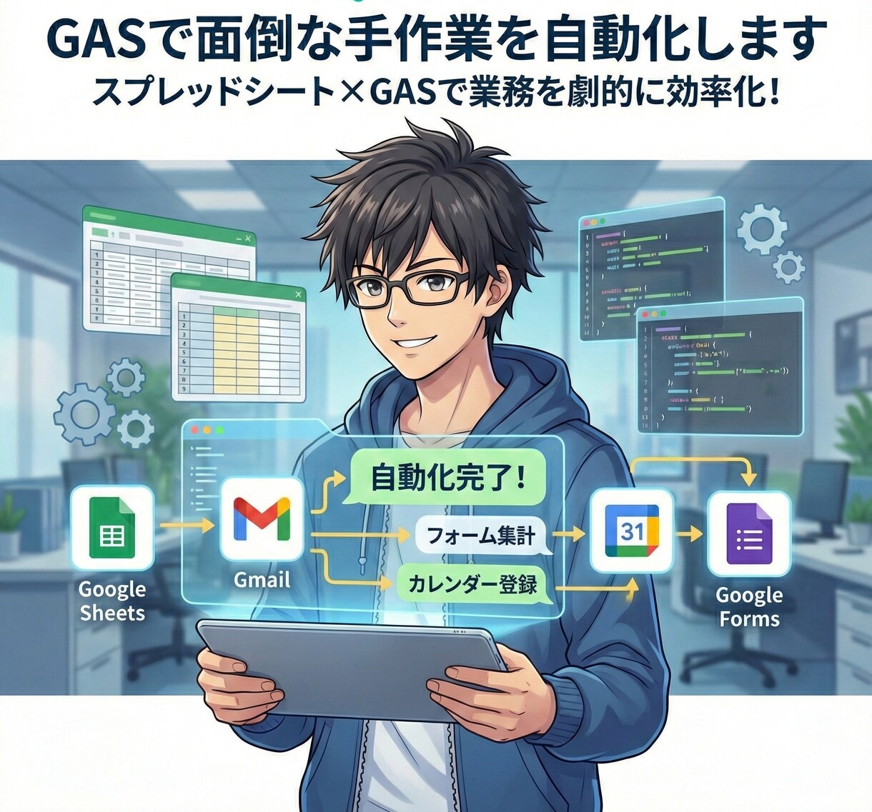 GASで面倒な手作業を自動化します スプレッドシート×GASで業務を劇的に効率化！ イメージ1
