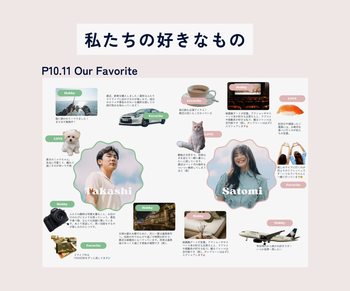 個性あるおしゃれプロフィールブック作れます トレンドのレトロポップデザイン♪ イメージ8
