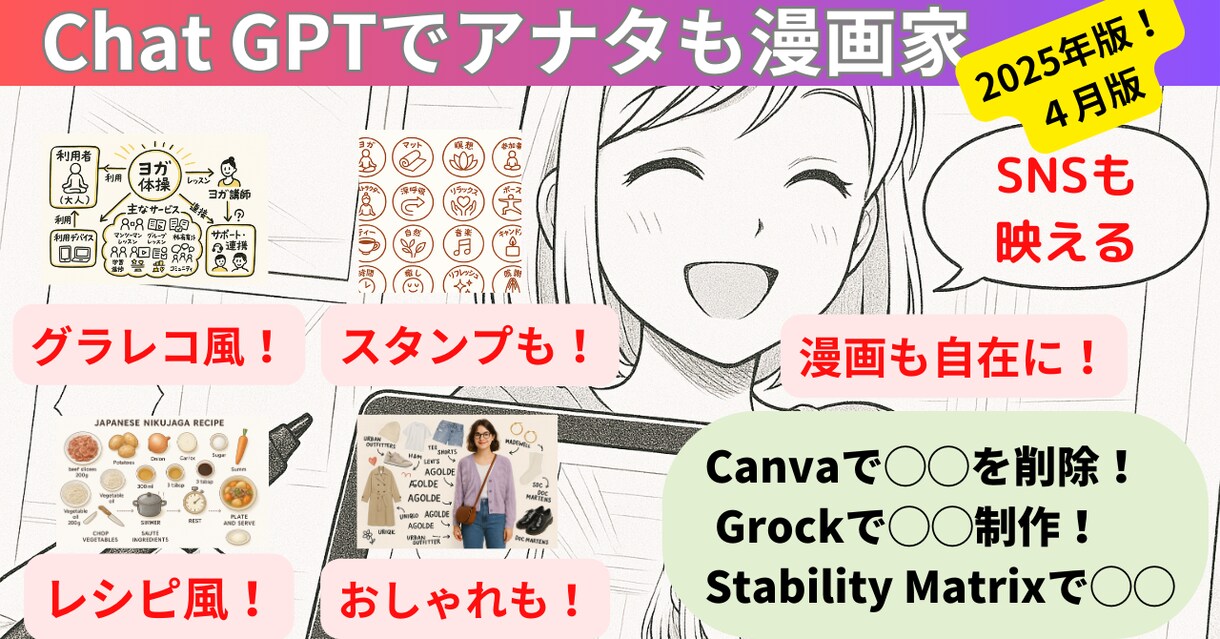 Chat GPTで同顔の漫画　スタンプ製作教えます 製作革命　SNSに差をつけろ！ イメージ1