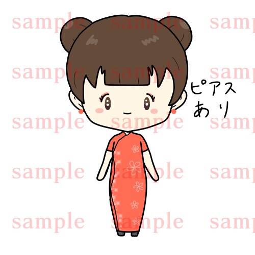 チャイナドレスを着た女の子販売します SNSアイコンやビジネス、動画など！商用利用可！ イメージ4