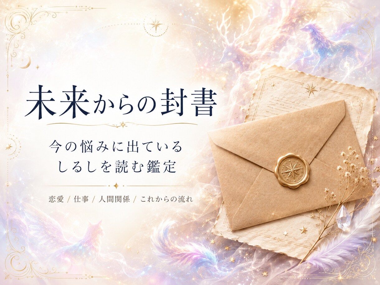 未来からの封書｜今の問いと進む方角を鑑定します 今の問いに映るしるしと、進む方角を一通にして届けます イメージ1