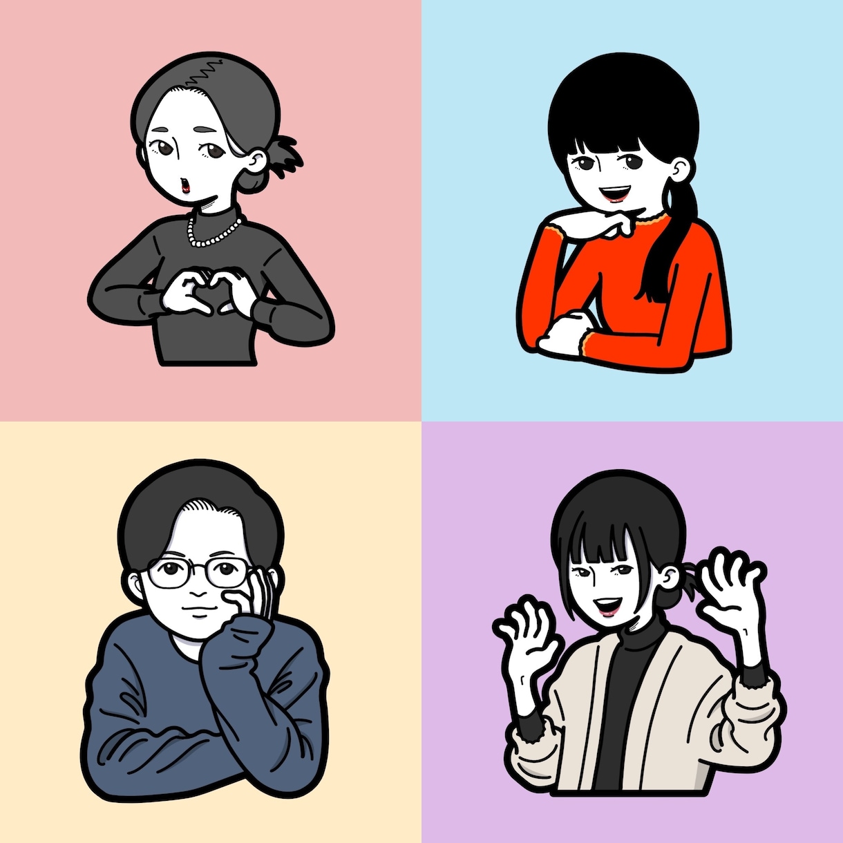上半身専門！人物イラストを作成します オリジナリティあふれるアイコンはいかがですか？ イメージ1