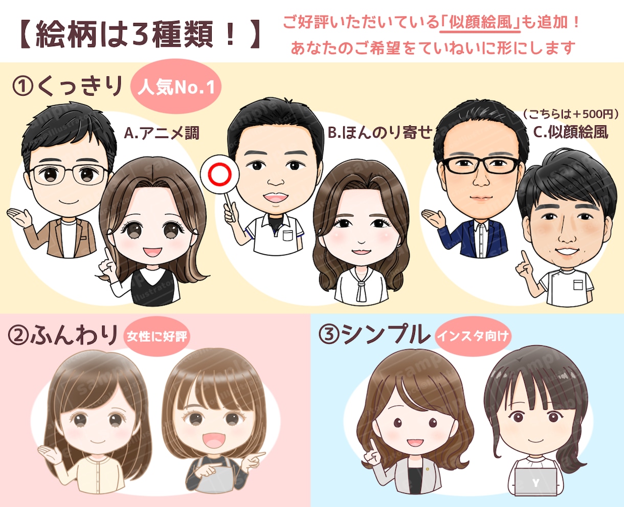 集客アップにつながる表情アイコン5点セット描きます イラストだけでなく、やりとりの満足度も重視しております◎ イメージ2
