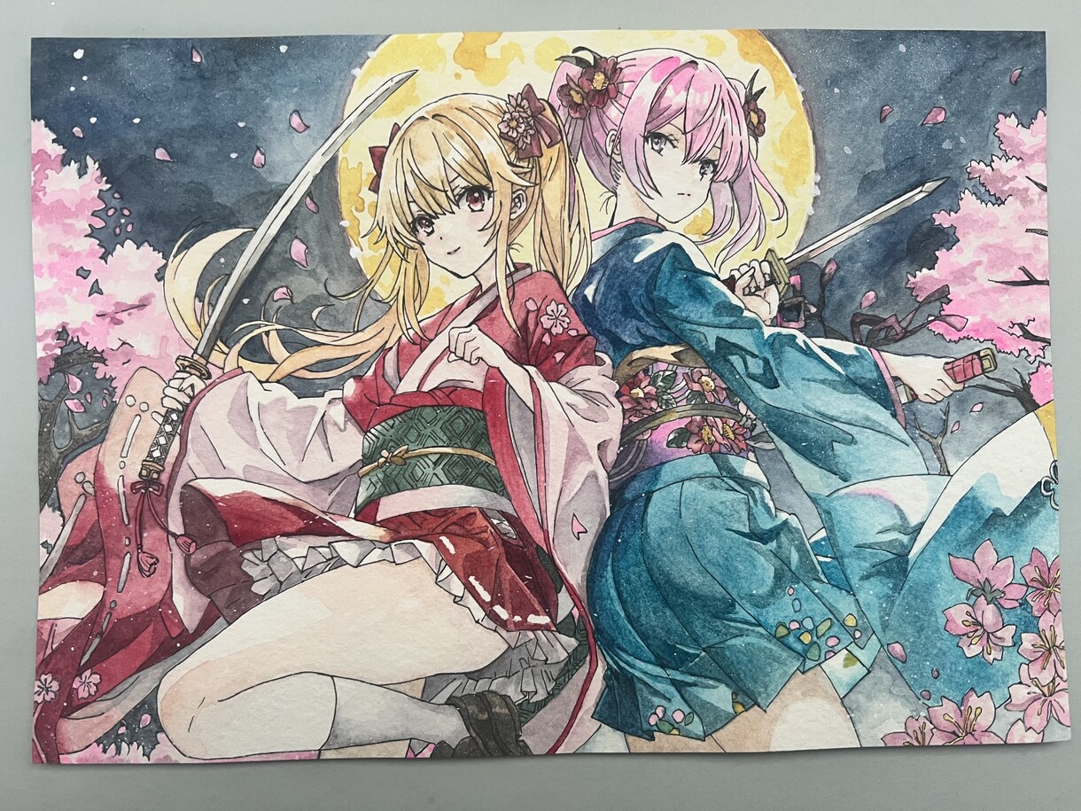 可愛い女性のイラスト描きます 一点物のアナログイラスト。可愛い系から綺麗系描きます。 イメージ6