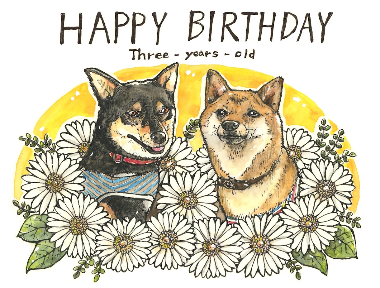手描き水彩＊記念日にがおえ描きます 原画とデータお渡し！祝いの贈り物にピッタリです♪ イメージ8