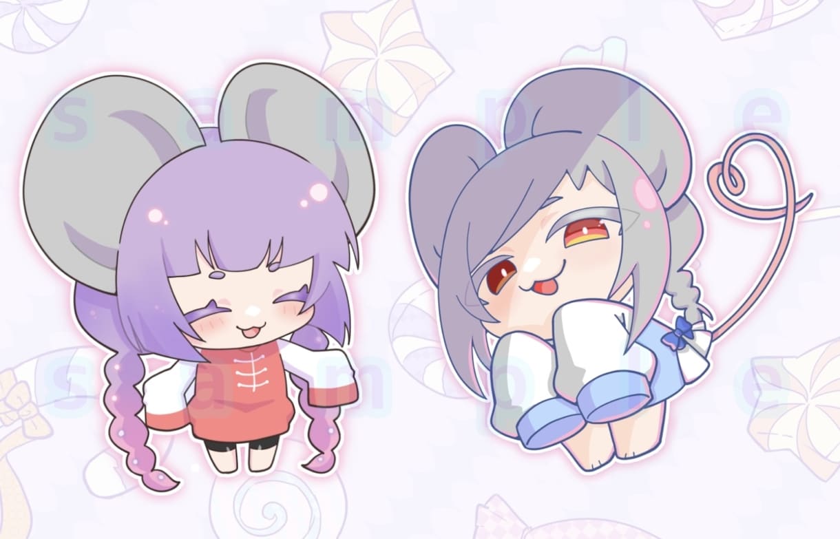 商用込み！かわいいミニキャラお描きします 2頭身～3頭身のデフォルメイラスト イメージ2