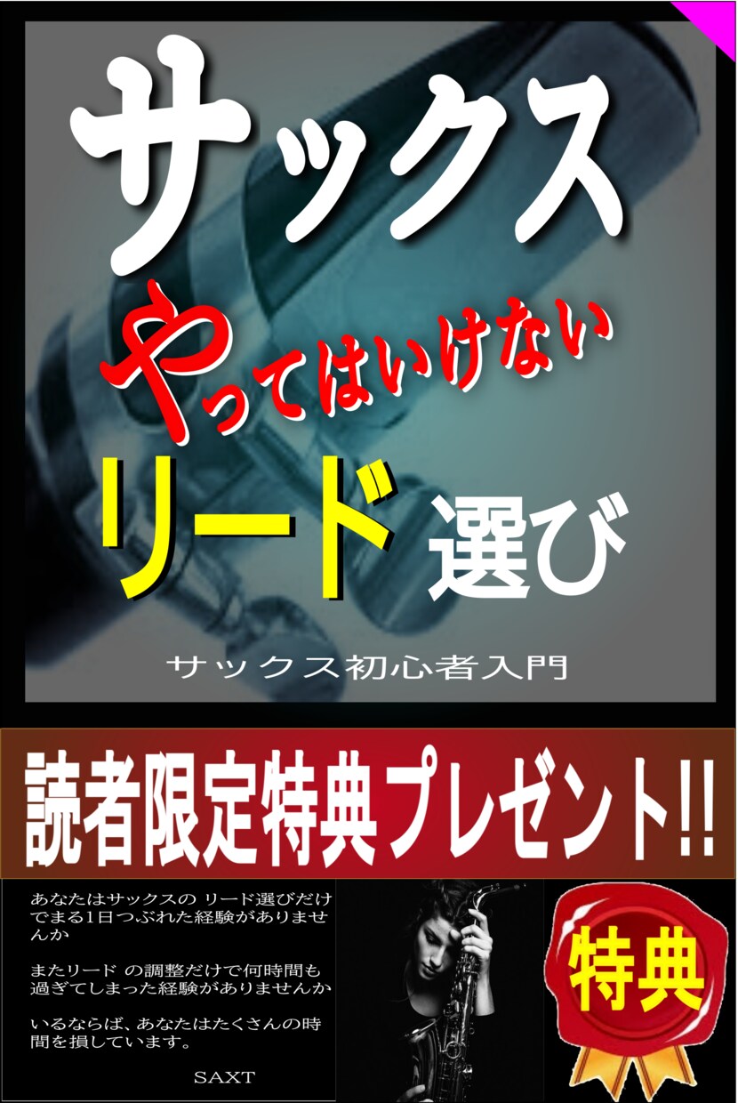 サックスやってはいけないリード選び教えます 読者限定特典プレゼントあり　サックス初心者入門 イメージ1