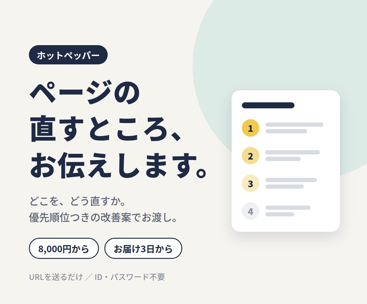 ホットペッパーのページを見直し改善案をお渡します どこを、どう直すか。優先順位つきでお伝えします イメージ1
