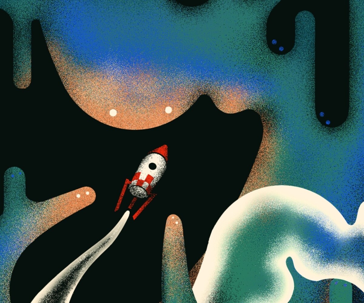 レトロで幻想的なイラスト制作いたします 大胆な色彩と独特な質感で、物語のある一枚に仕上げます イメージ1