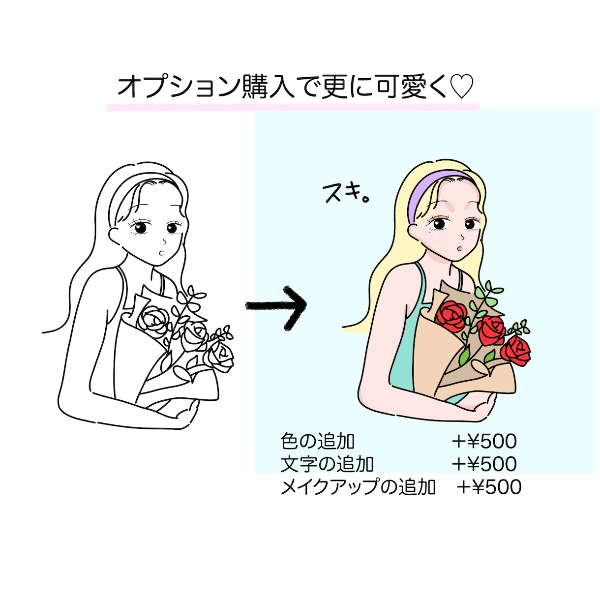 ちょっぴりレトロ♡胸キュンイラスト描きます ガーリーでレトロなかわいいイラストを描いております♡ イメージ3