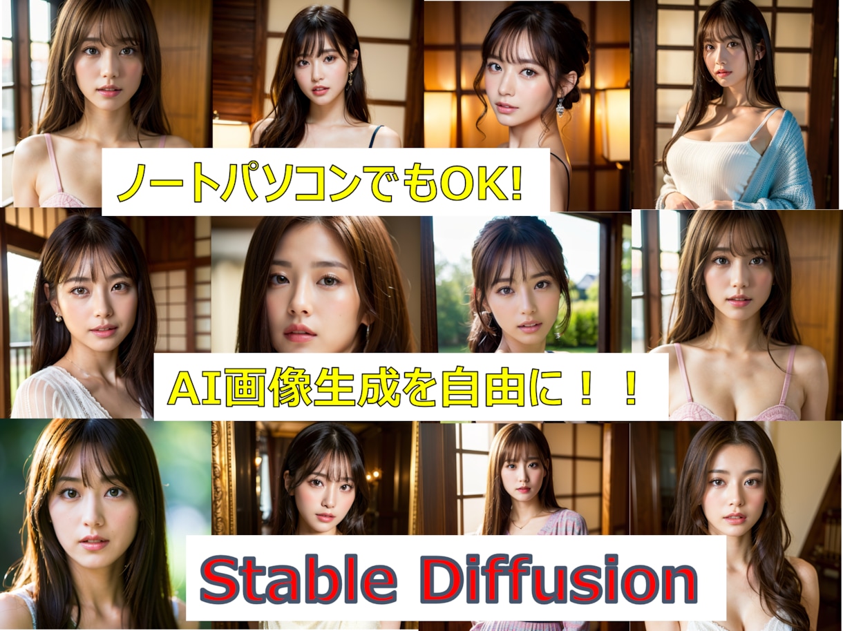 AI美女の生成をお手伝いします StableDiffusion　の導入をお手伝いします。 イメージ2