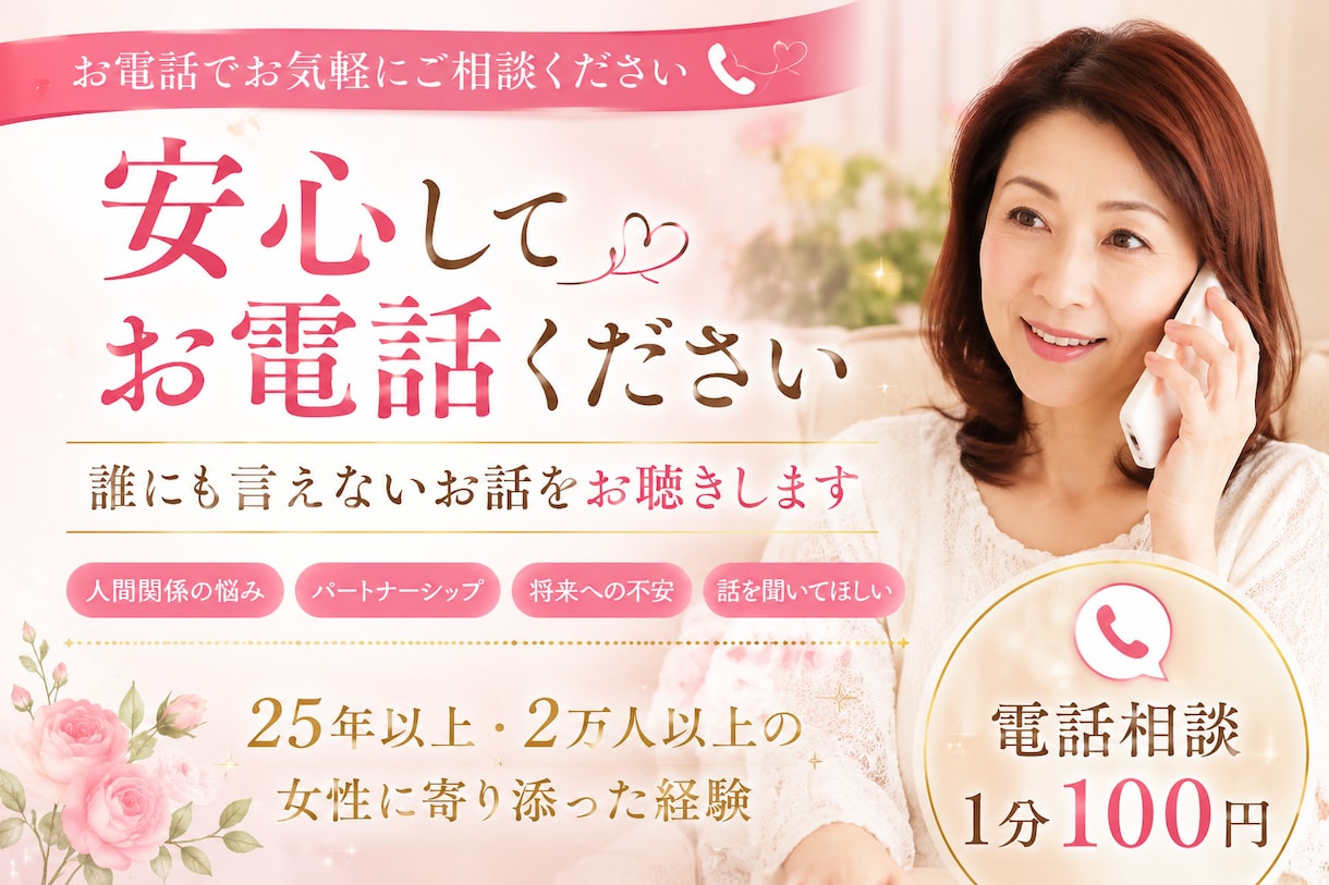 シニア世代のお悩みに寄り添います 介護・夫婦・家族・老後・などの不安など安心してご相談下さいね イメージ1