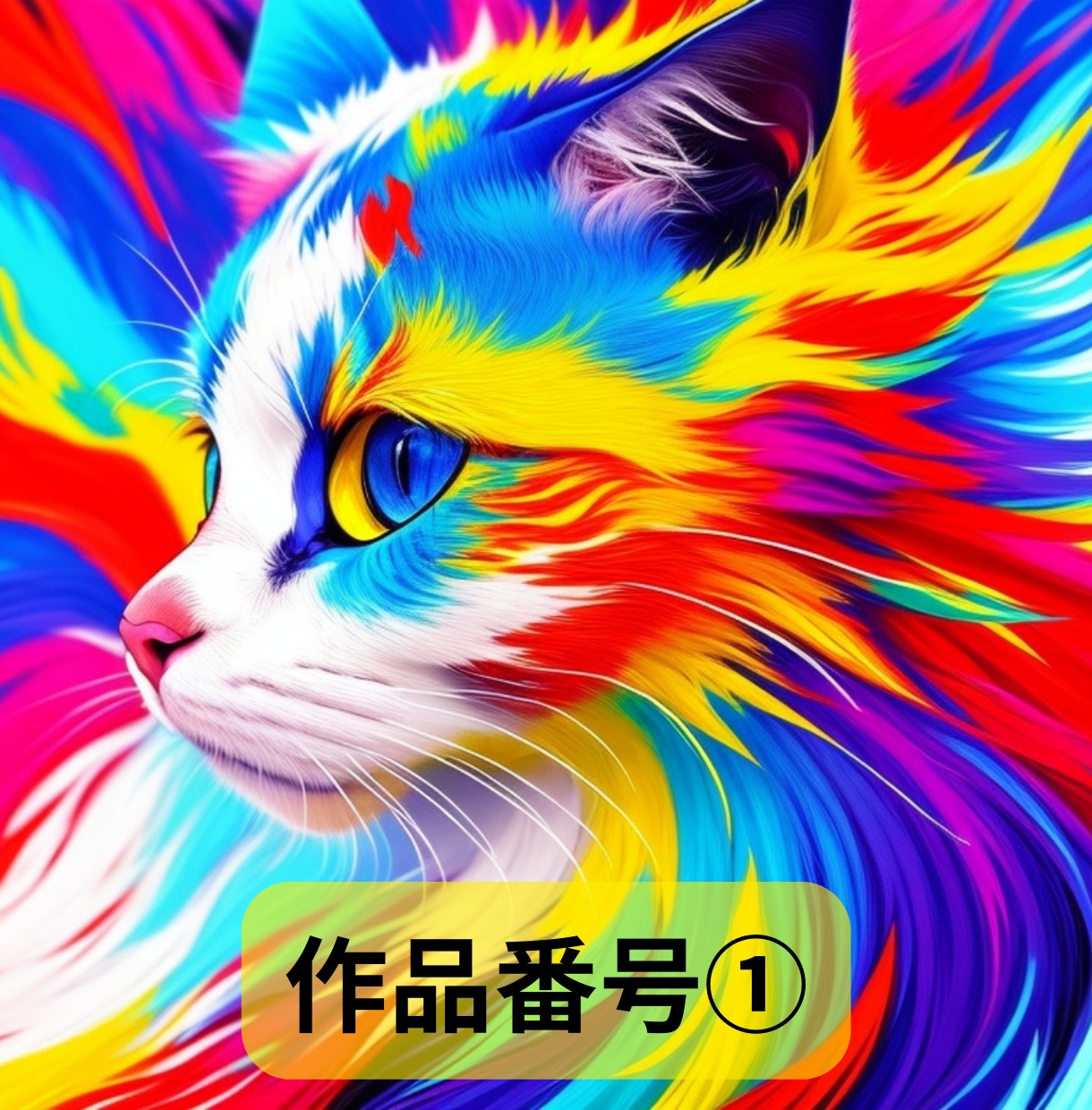 商用可!!　猫アート作品販売します 各種SNSでアイコンとしても使える非常に芸術的な猫アートです イメージ2