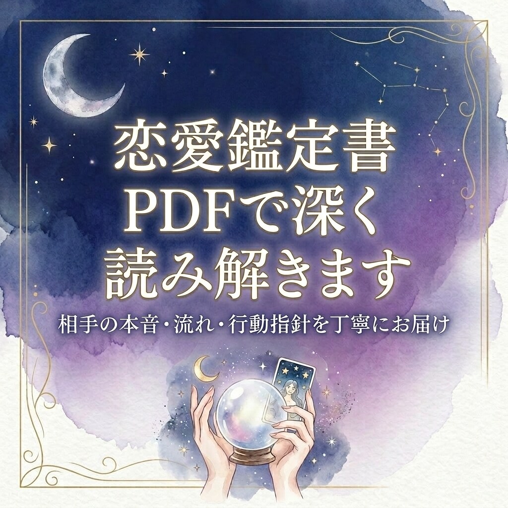 恋愛鑑定書PDFで深く読み解きます 相手の本音・流れ・行動指針を丁寧にお届け イメージ1