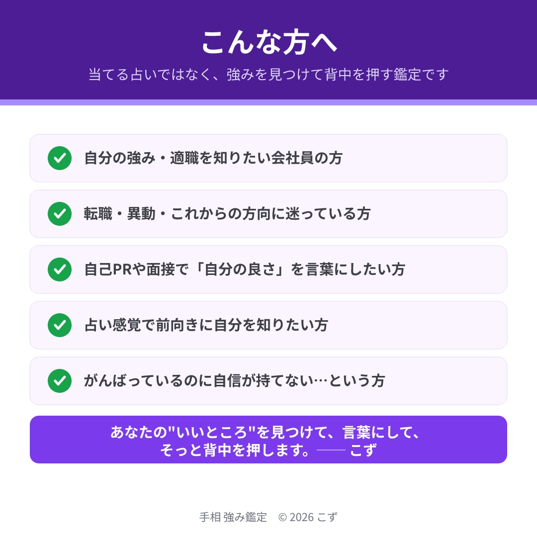 手相で強み3つと適職を3日以内に鑑定します 写真1枚でOK｜線を描いた鑑定書PDF・顔出し通話なし イメージ4