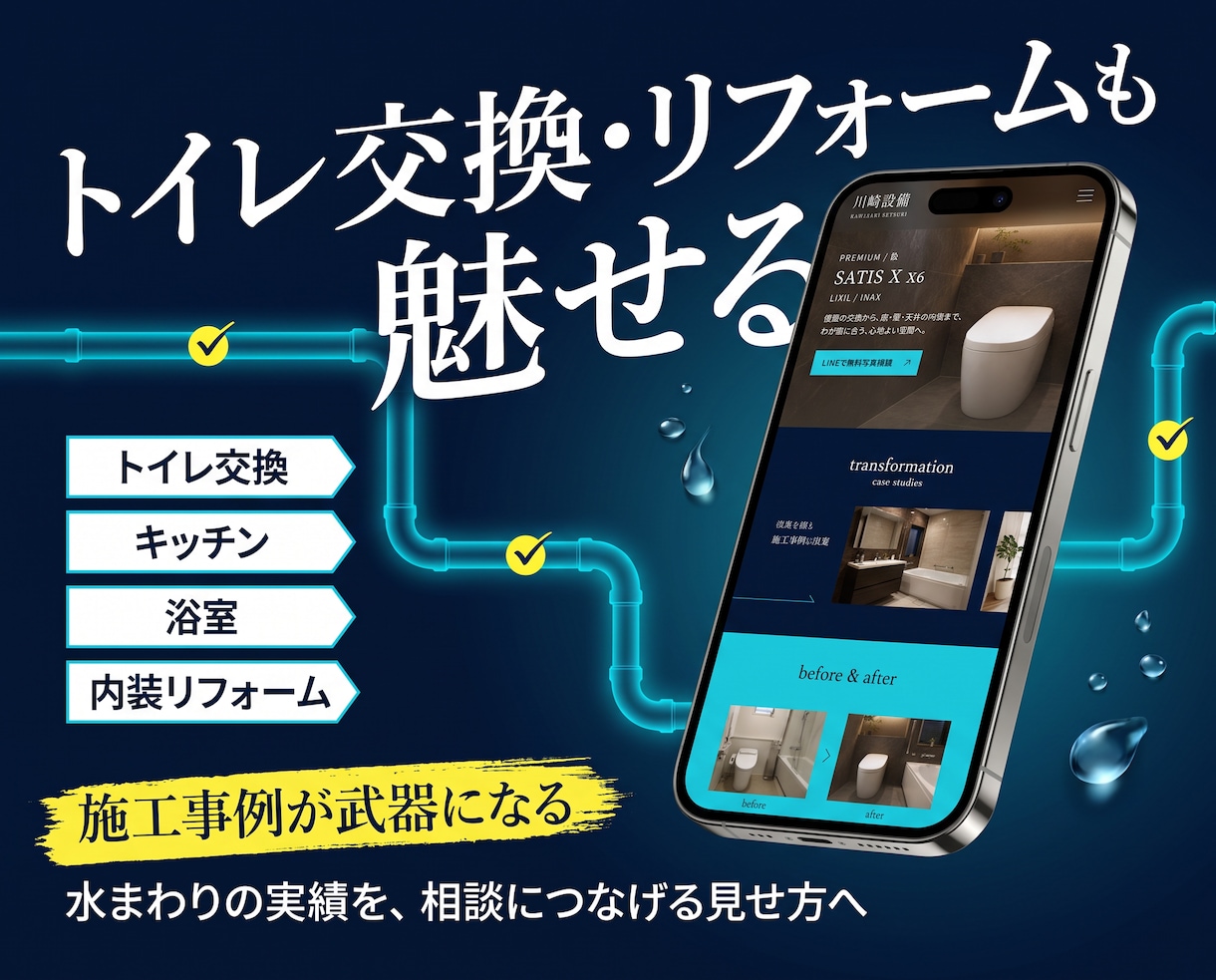 水道屋さんの【集客・採用】公式サイトを制作します LINE対応・最短翌月・スマホ最適化・画像選定・丸ごとお任せ イメージ5