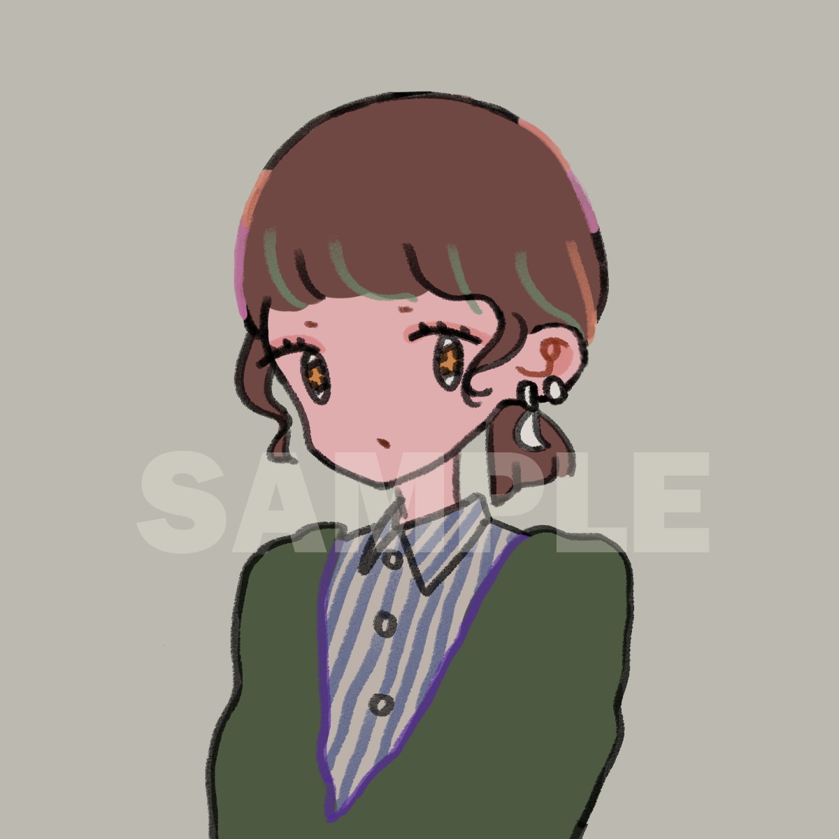 SNSアイコンに使える人物イラスト描きます SNSなどのアイコンに使える、シンプルおしゃれなイラスト。 イメージ2