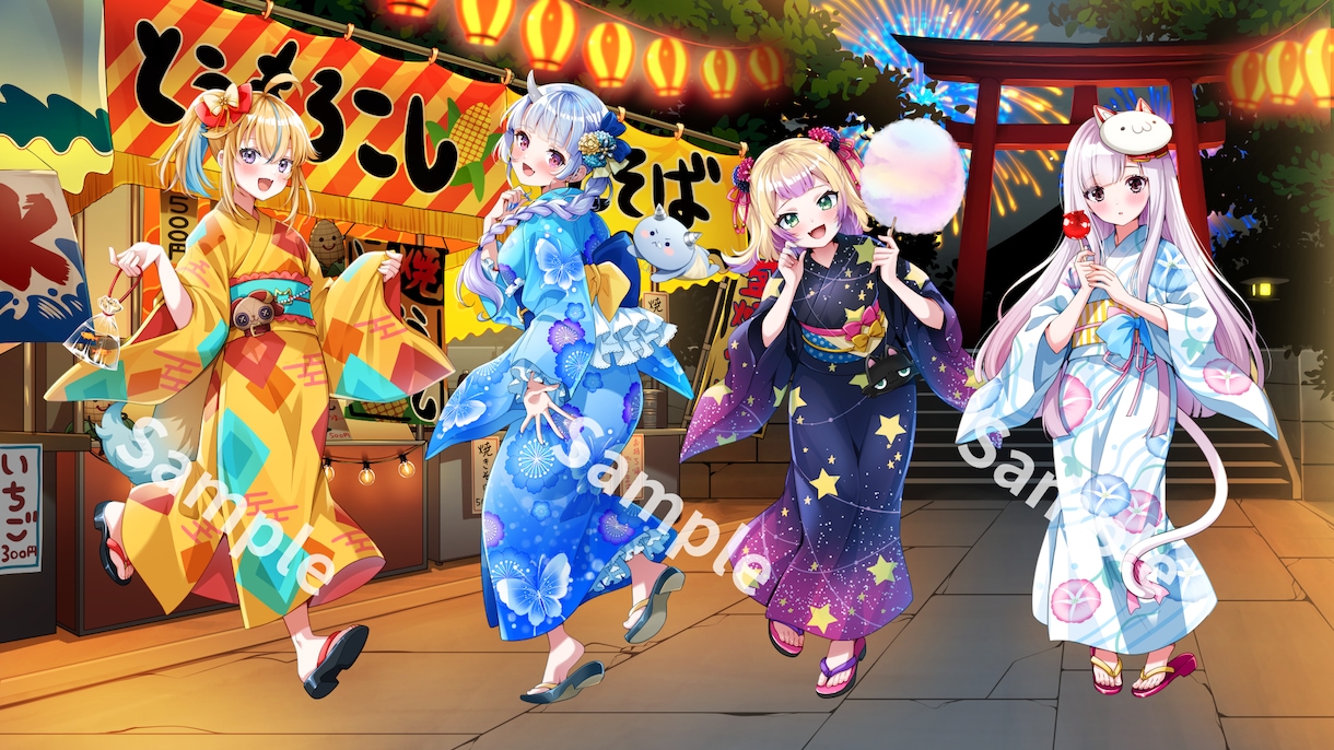 商用込み・可愛い絵柄！要望に合うイラスト描きます アニメ・イラスト/一枚絵・アイコン・立ち絵・動画配信・グッズ イメージ9