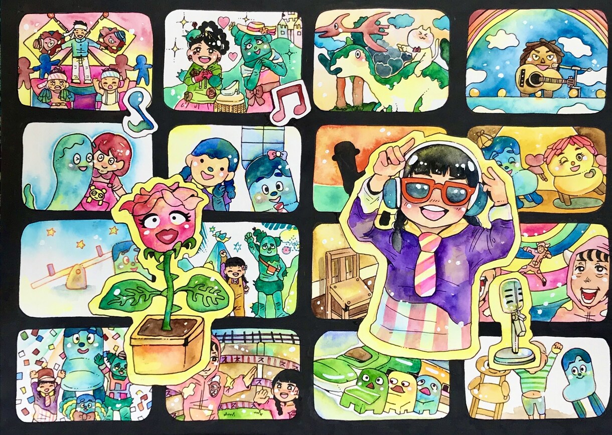 人と被らないアートな似顔絵をお描きします 送料無料✨手作業が光る！美しいアナログ原画です イメージ3