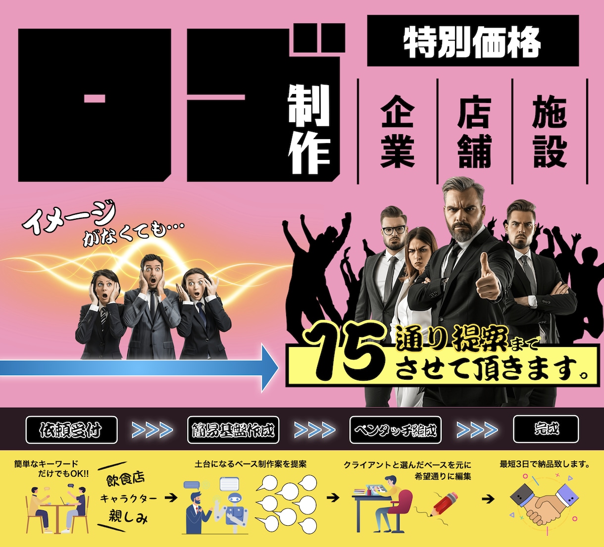 残り2組！《お試し価格》プロがロゴを制作いたします 選択肢を幅広く追加可能！イメージが無い方にもおすすめ！ イメージ1