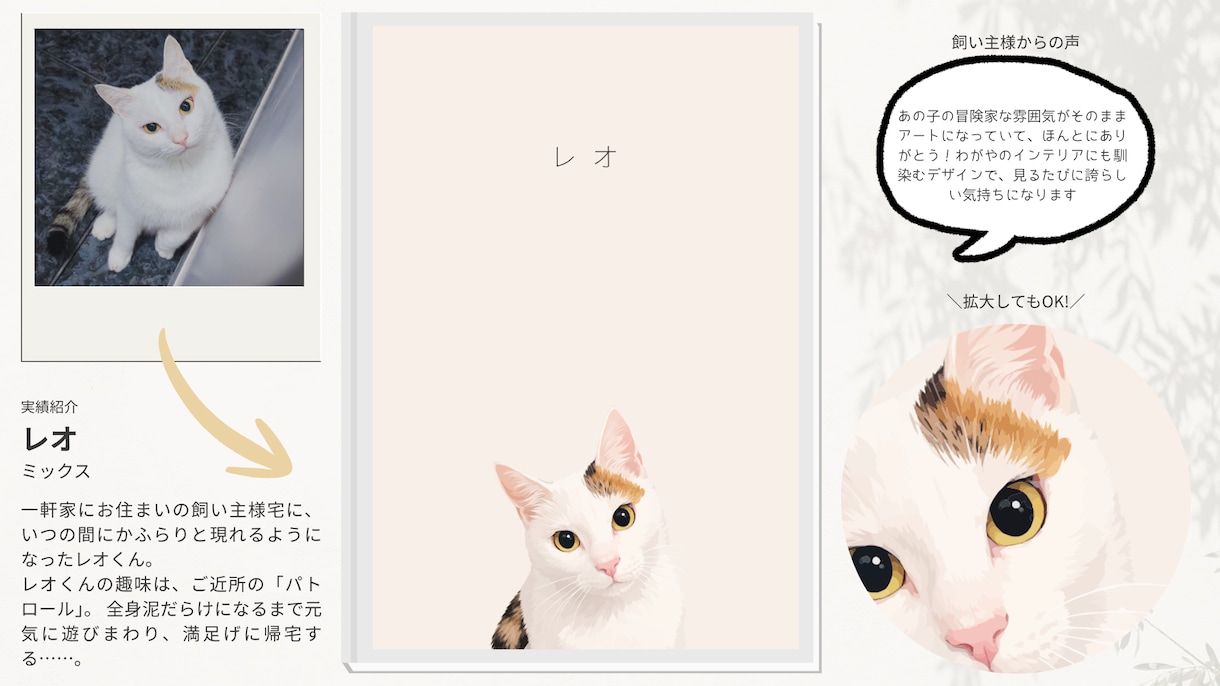 北欧モダン｜ペットの似顔絵を作ります ３営業日納品｜限定価格｜モダンでおしゃれなおうちの子似顔絵 イメージ7