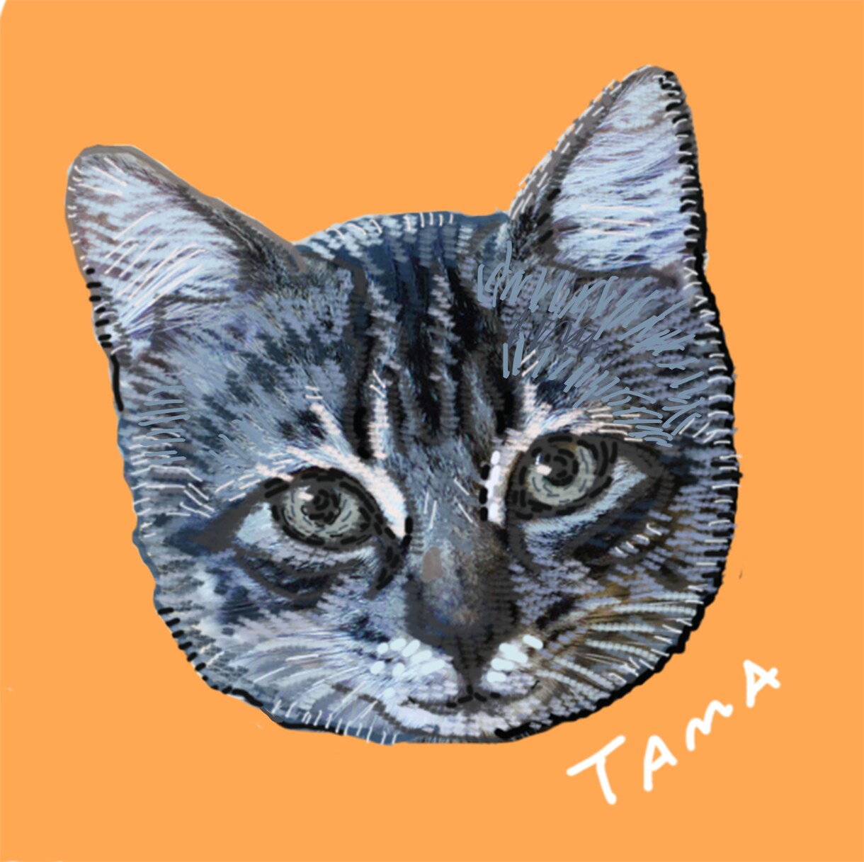 ペットのお写真を元に、リアルで暖かみのある刺繍タッチのイラストを描きます！ イメージ1