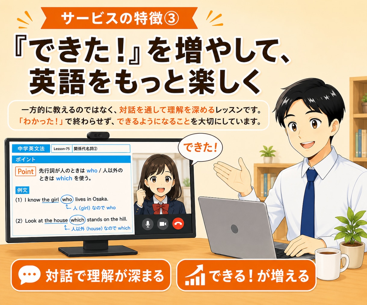 高校英語｜プロ講師が基礎から大学受験まで教えます 定期テスト・共通テスト・大学受験対策／完全1対1の英語指導 イメージ4