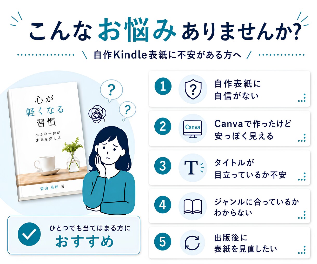 Kindle表紙をプロ目線でわかりやすく添削します クリックされにくい原因と改善ポイントを具体的にお伝えします。 イメージ2