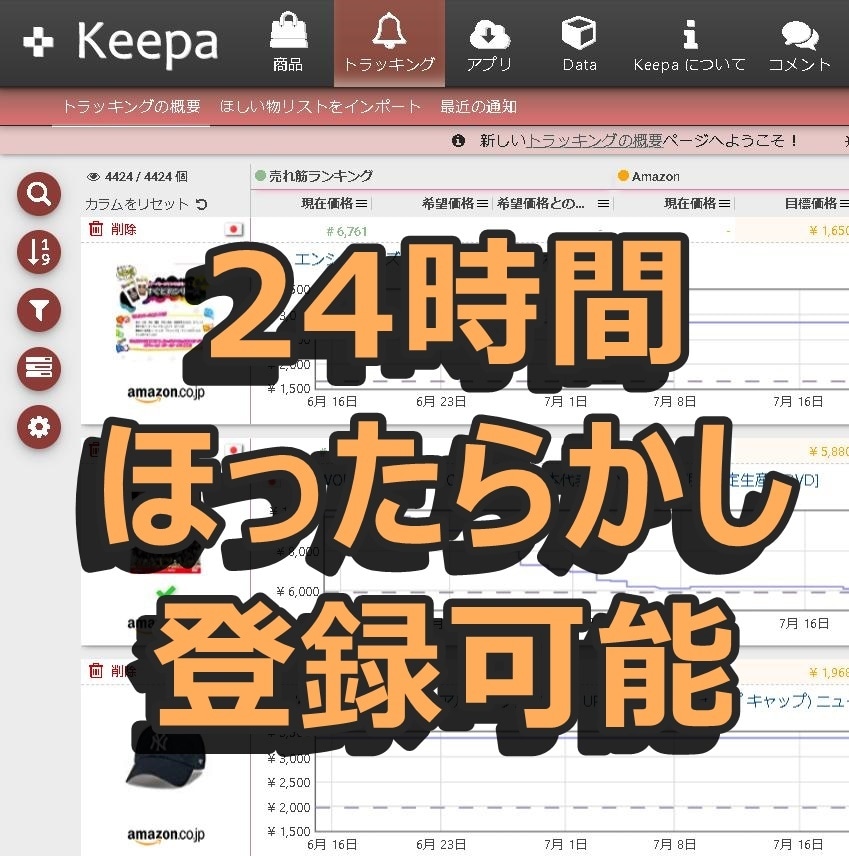ラクに大量！Keepa自動登録で値下げを感知します Amazon値下げのタイミングを逃さない自動監視＆自動通知！ イメージ5