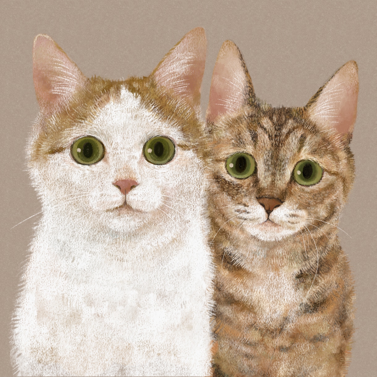 猫さんの肖像画を描きます 絵本の様な、油画・日本画の様なデジタルイラストです。 イメージ2