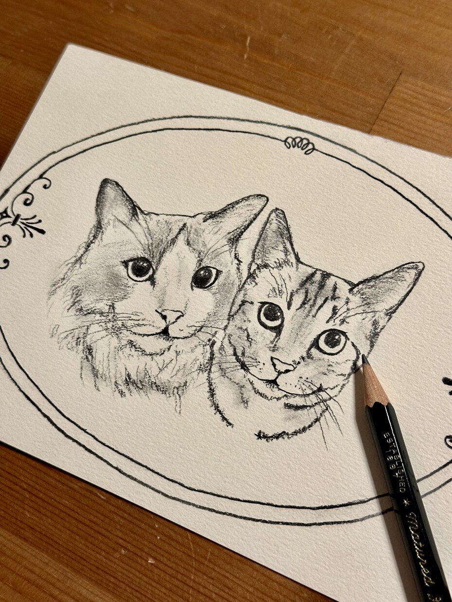 大切なペットの似顔絵【鉛筆画】を作成します サービス開始限定最低価格！完全手書き♪プレゼント用にも イメージ4