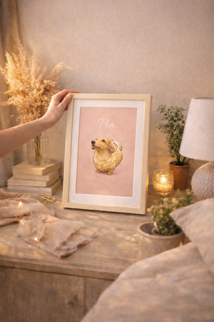 ペットのイラスト・似顔絵をオーダーメイド作成します ご希望に合わせデザイン調整OK★プレゼントや記念品にも♪ イメージ1