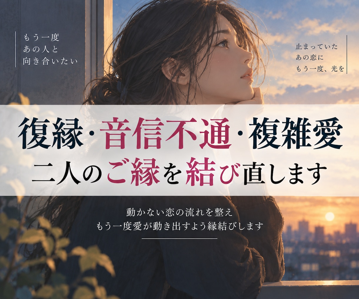 復縁・音信不通・複雑愛｜二人のご縁を結び直します 動かない恋の流れを整えもう一度愛が動き出すよう縁結びします イメージ1