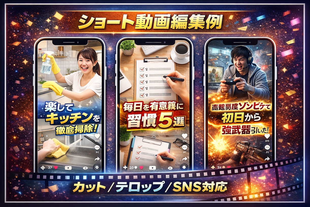 ショート動画編集（SNS対応）します テンポ良く見やすいショート動画を編集します イメージ2