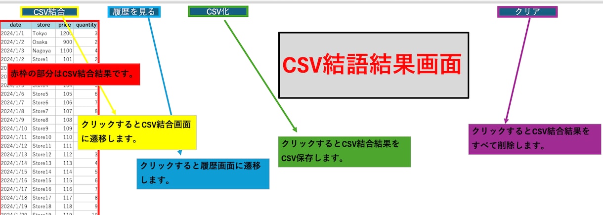 Mac版Excel・CSV結合ツールの提供します ご希望に合わせて柔軟にカスタマイズします イメージ3