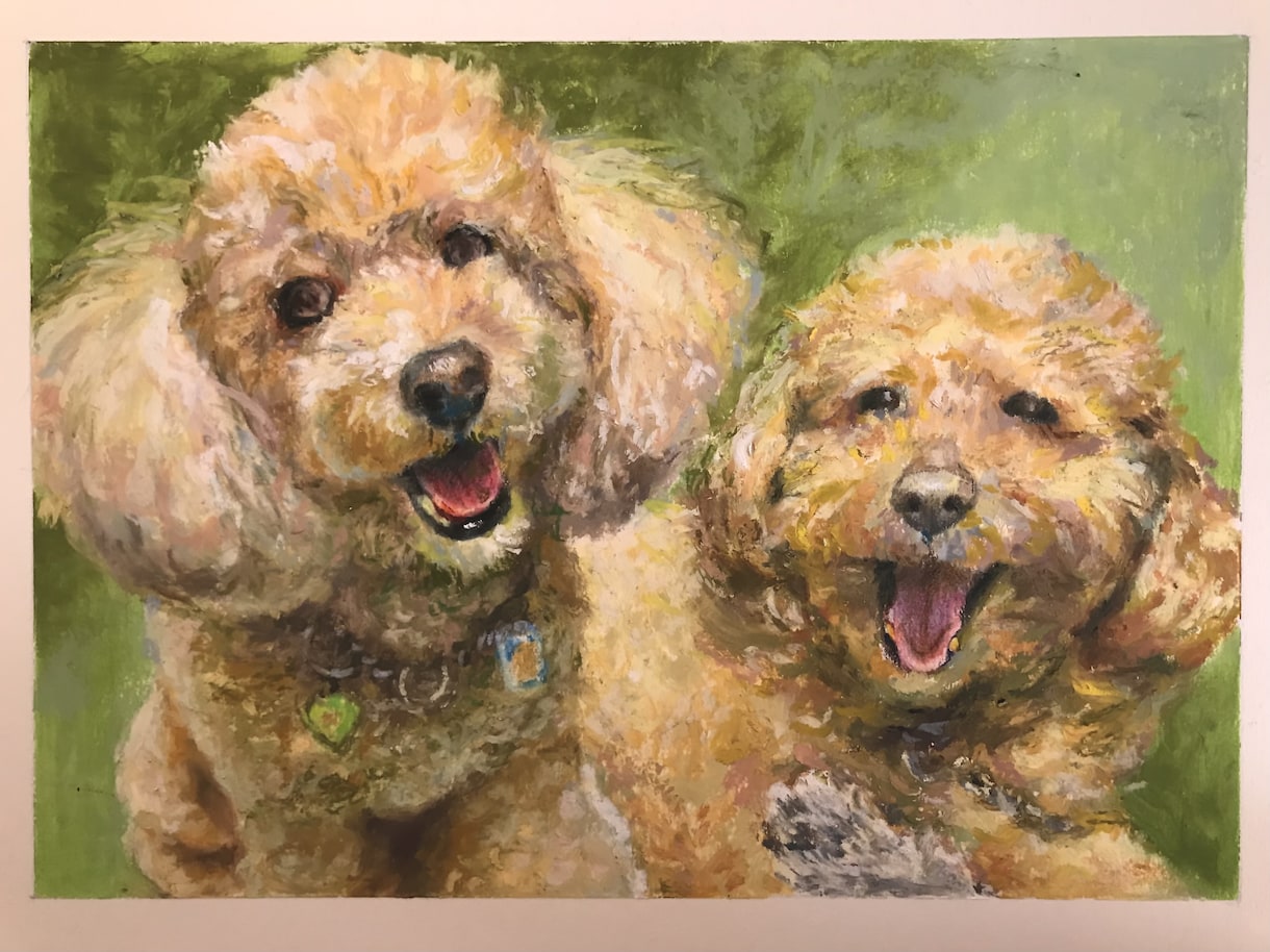 オイルパステルでペット画や似顔絵お描きします 色鉛筆とオイルパステルで温かい色合を表現。プレゼントにぜひ イメージ6