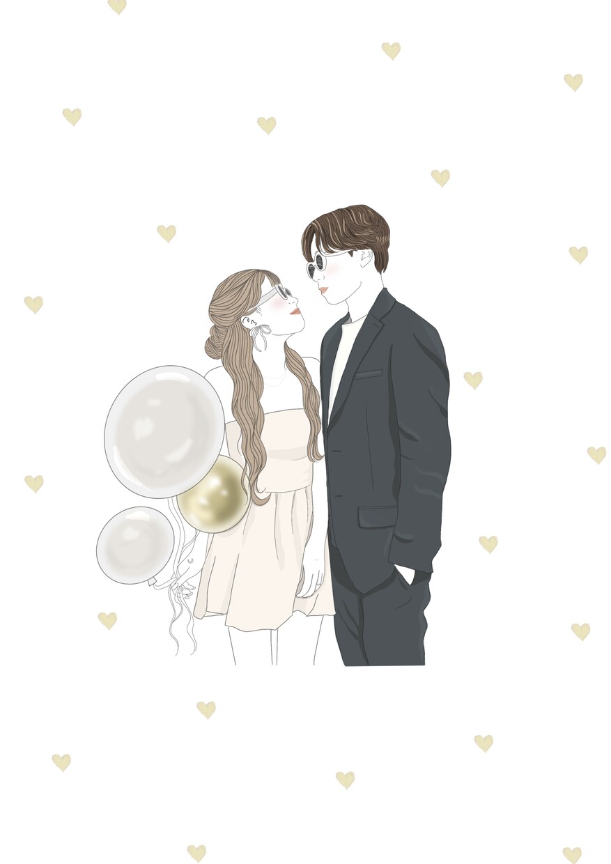 カップル・記念日イラスト｜思い出に残る1枚描きます プレゼントにぴったりな一枚を。思い出をずっと残るカタチに イメージ3