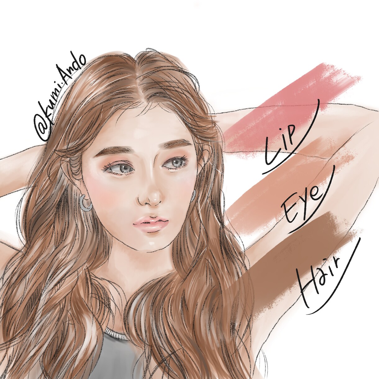 メイクイラストの作成をします お洒落で女性らしいイラストです。 イメージ3