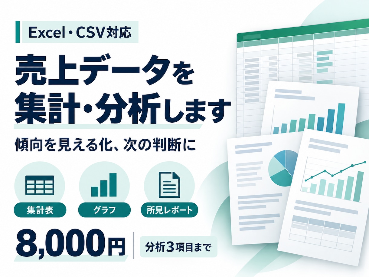 売上データを集計・分析して見える化します 顧客分析・販促企画の実務経験で数字を読み解く イメージ1