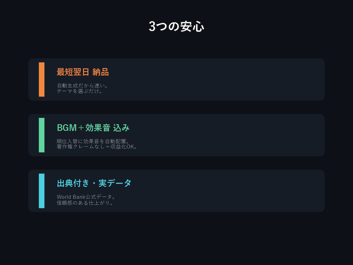 順位が動くバーチャートレース動画を作ります 「数字の羅列」を、思わず最後まで見てしまう“順位バトル”に！ イメージ4